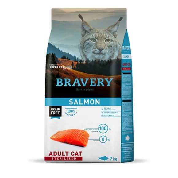 Bravery Salmon Adult Cat Sterilized Alimento Para Gato