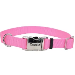 Collar Adjustable Dog With Metal Buckle, Pink Bright