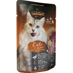Leonardo Pouch Pato Y Queso Alimento H Medo Para Gatos 85Gr