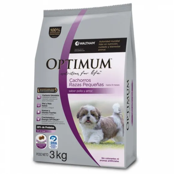 Optimum Cachorro Raza Peque A Sabor Pollo Y Arroz Alimento Para Perros