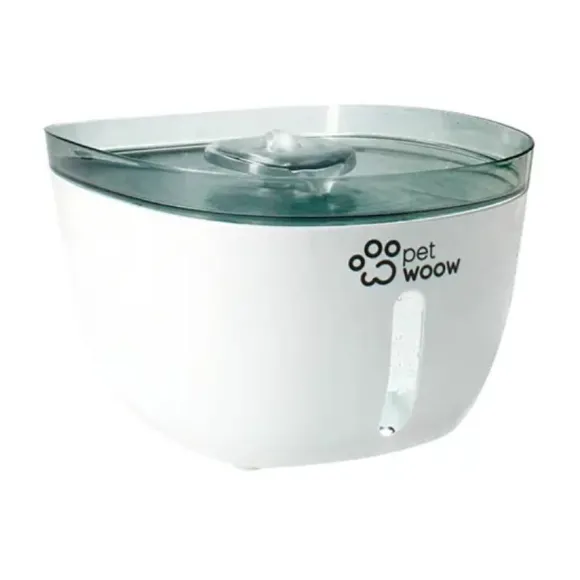 Pet Woow Dispensador De Agua Para Mascotas - Blanco Con Negro