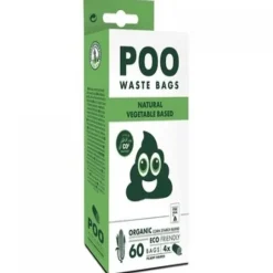 Poo Dog Waste Bags (60 Bags) - Non Scented